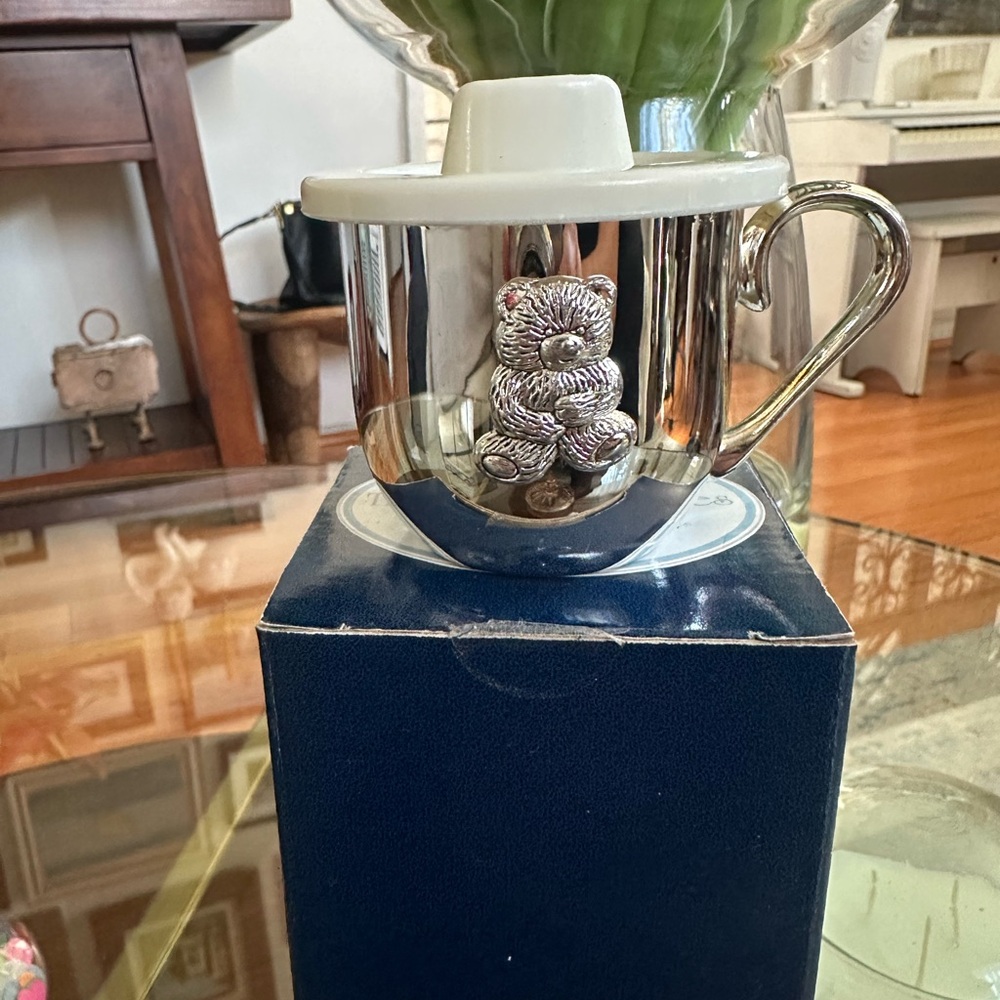 Silver Cup with Bear Design